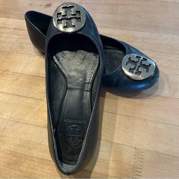 Tory Burch Flats Women's Size 6M Black Leather - Picture 8 of 12